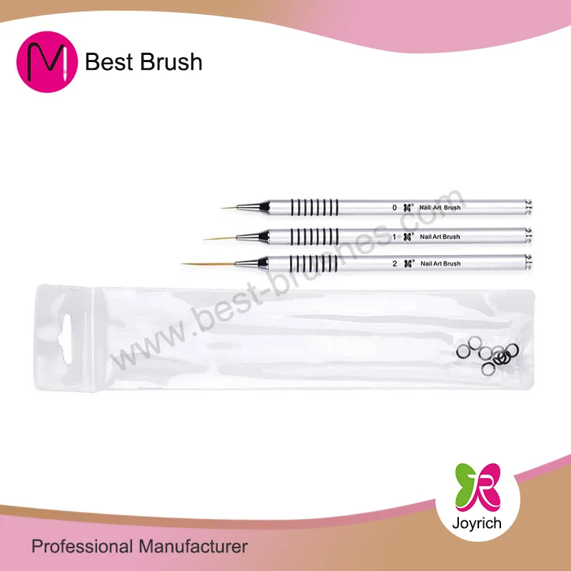 Metaal met ringen Nail Art-penselenset