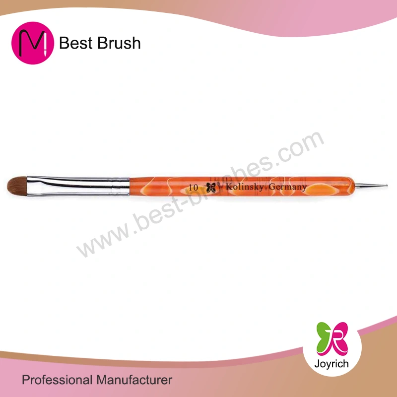 Oranje acryl Kolinsky Hair Franse nagelborstel